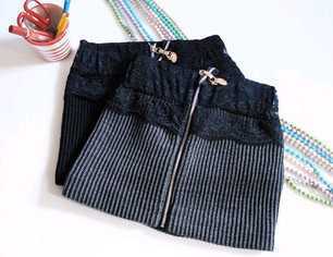 866#韓版 毛線針織金屬長拉鏈蝴蝶結蕾絲花邊包臀高腰短裙_二手設備轉讓_世界工廠網中國產品信息庫